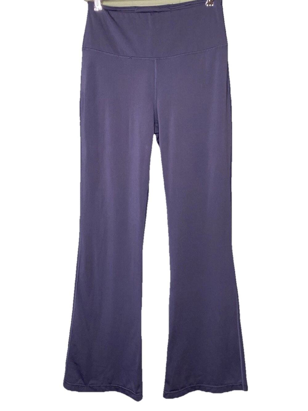 Quince Pants Womens Medium Gray Blue Pull On Gym Yoga Stretchy Casual Flare Leg